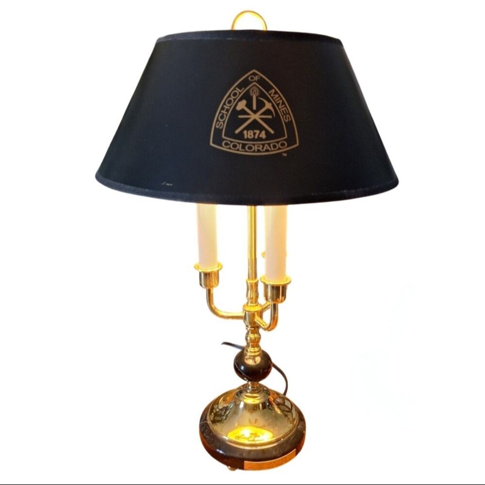 Colorado School of Mines Vintage Candelabra Lamp Plaque Wm Watts 1952 Alumni 24"
